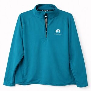 Levelwear Pebble Beach Teal Quarter Zip Pullover XL Performance Golf Top